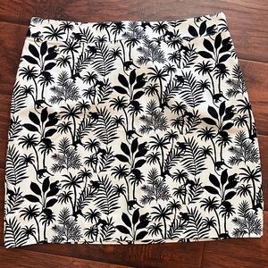 Talbots Black and White Tropical Mini Skirt